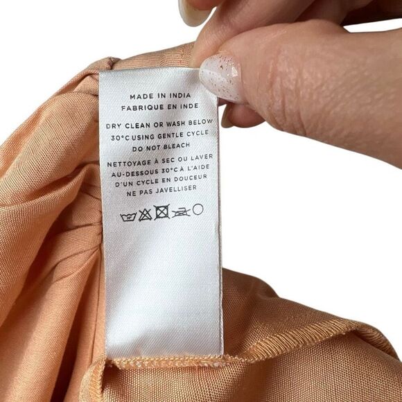 NWT Loeffler Randall Carmina Curve Seam Puff Sleeve Dress Cipria Peach Size 4 (0 - Picture 14 of 15